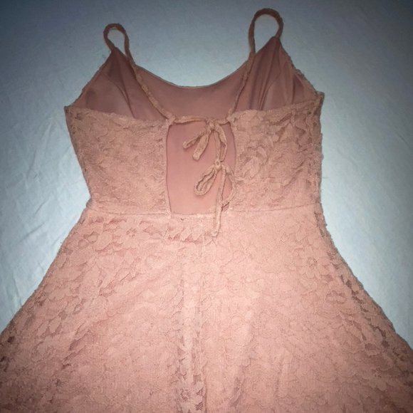 Womens FOREVER 21 Pink Lace Dress-Small - Picture 4 of 5